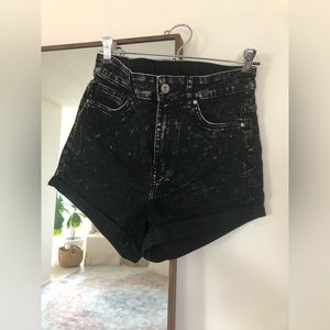 Black-washed jean shorts